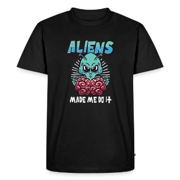 Alien Extraterrestrial Area 51 Ufo Space Geek - Men's Premium Organic T-Shirt - black - Front - Nico (187cm)
