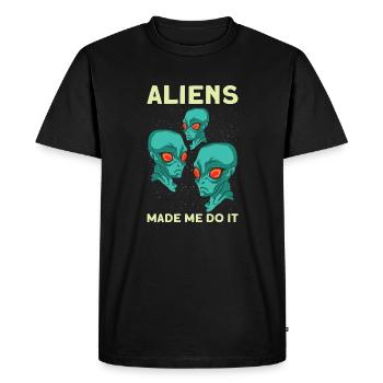 Alien Extraterrestrial Area 51 Ufo Space Geek - Men's Premium Organic T-Shirt - black - Front - Nico (187cm)