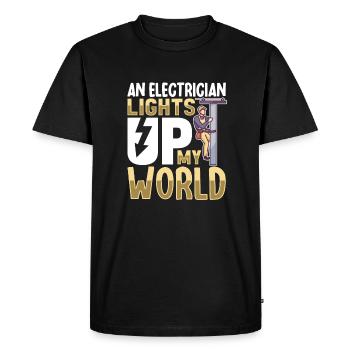 Électricien Ingénieur électricien monteur de lignes Électricien - T-shirt Premium bio Homme - noir - Devant - Nico (187cm)