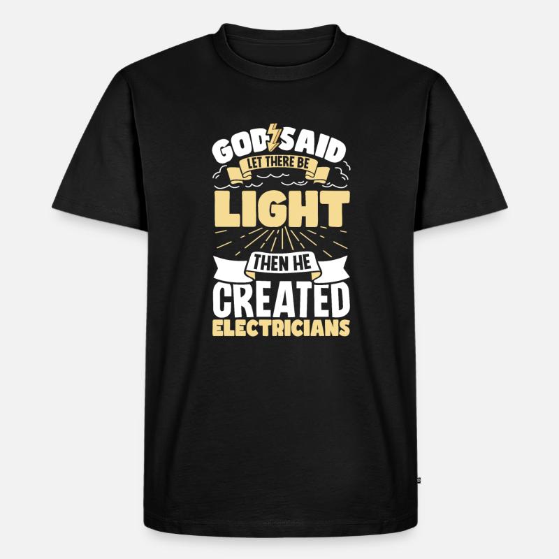 Electrician Electrical Engineer Lineman Electrical - Männer Premium Bio T-Shirt - Schwarz