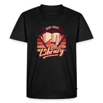 Lecteur de livres Lecture Littérature Amoureux de l’écriture - T-shirt Premium bio Homme - noir - Devant - Nico (187cm)