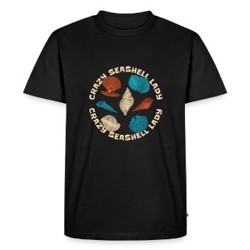 seashells shell collector shell collecting Gift - Men's Premium Organic T-Shirt - black - Front - Nico (187cm)