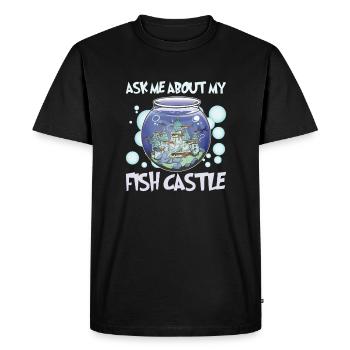 Gardien d’aquarium aquatique Poissonnier Eau salée - T-shirt Premium bio Homme - noir - Devant - Nico (187cm)