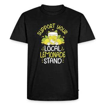 Lemonade Rack Jus de citron fait maison - T-shirt Premium bio Homme - noir - Devant - Nico (187cm)