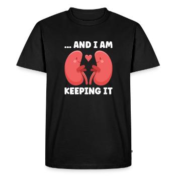 Transplantation rénale Maladie rénale du donneur - T-shirt Premium bio Homme - noir - Devant - Nico (187cm)
