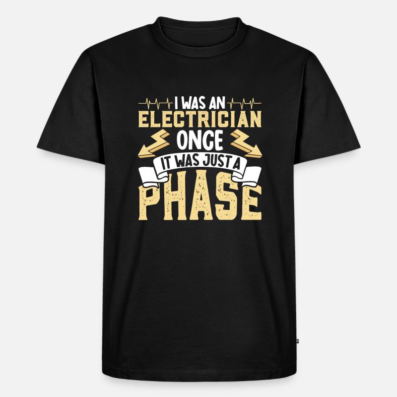 Electrician Electrical Engineer Lineman Electrical - Männer Premium Bio T-Shirt - Schwarz