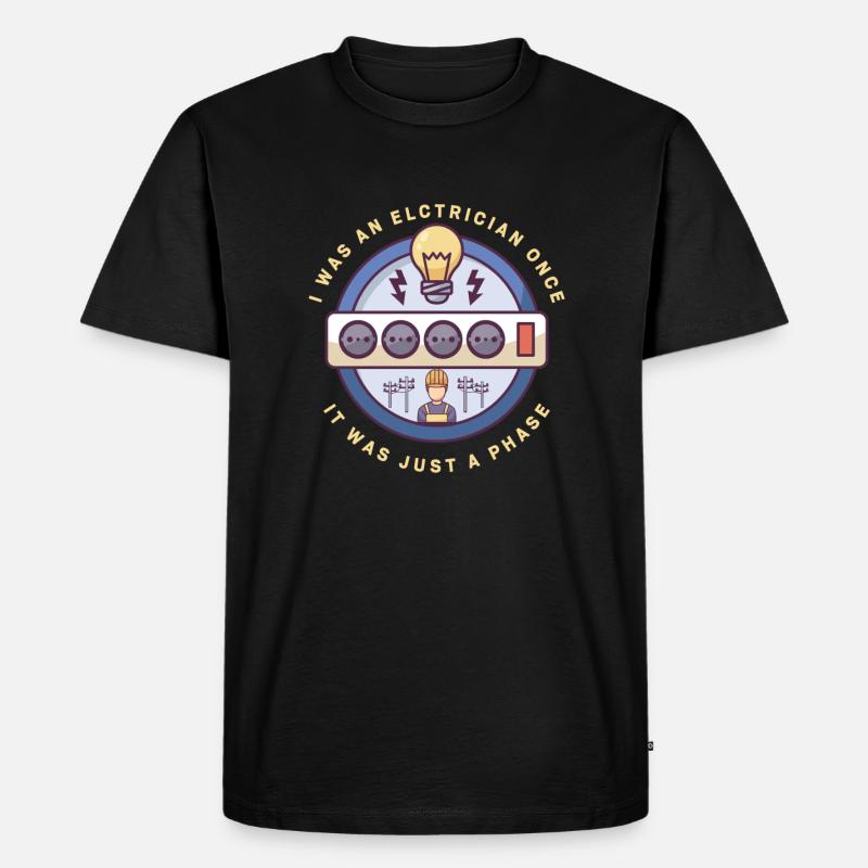 Electrician Electrical Engineer Lineman Electrical - Männer Premium Bio T-Shirt - Schwarz