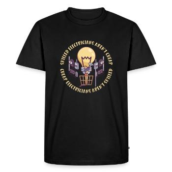 Électricien Ingénieur électricien monteur de lignes Électricien - T-shirt Premium bio Homme - noir - Devant - Nico (187cm)