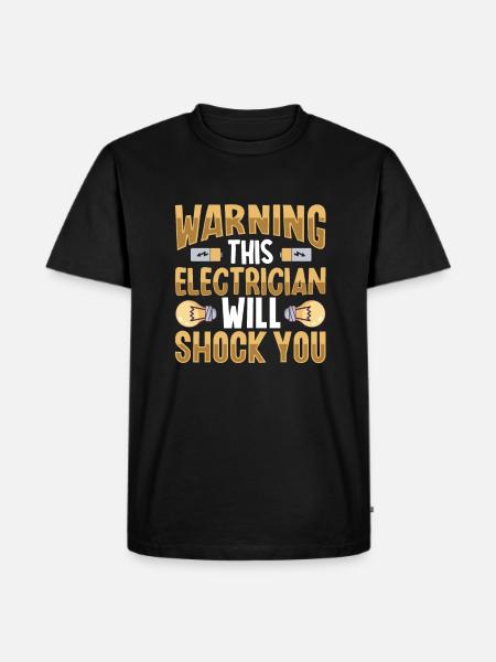 Electrician Electrical Engineer Lineman Electrical - Men's Premium Organic T-Shirt - black