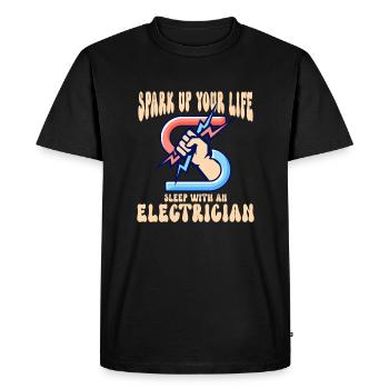 Électricien Ingénieur électricien monteur de lignes Électricien - T-shirt Premium bio Homme - noir - Devant - Nico (187cm)