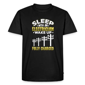 Électricien Ingénieur électricien monteur de lignes Électricien - T-shirt Premium bio Homme - noir - Devant - Nico (187cm)
