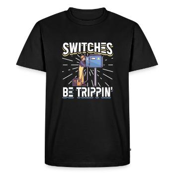 Electrician Electrical Engineer Lineman Electrical - Men's Premium Organic T-Shirt - black - Front - Nico (187cm)