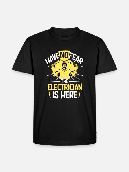 Electrician Electrical Engineer Lineman Electrical - Men's Premium Organic T-Shirt - black