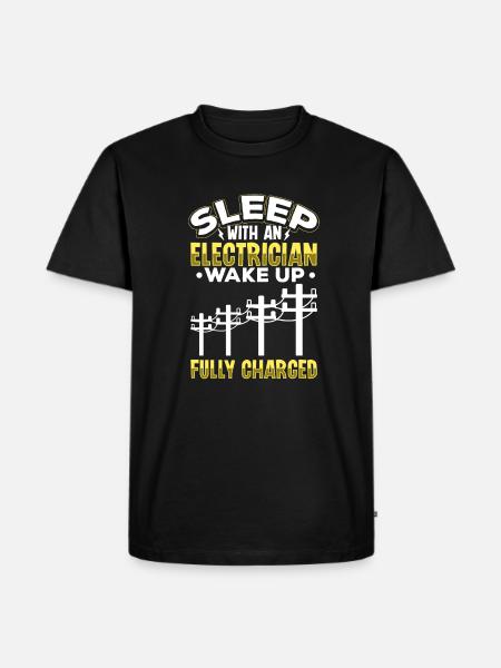 Electrician Electrical Engineer Lineman Electrical - Men's Premium Organic T-Shirt - black