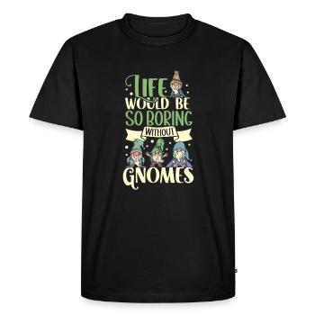 Garden Gnomes Gnome Lover Funny Gnome Gardening - Men's Premium Organic T-Shirt - black - Front - Nico (187cm)