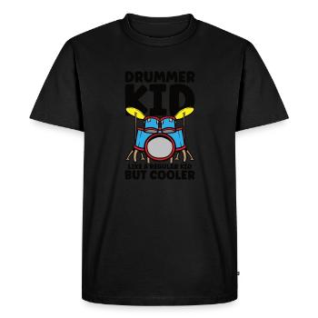 Drummer Drums Music Drum Set Drumming - Men's Premium Organic T-Shirt - black - Front - Nico (187cm)
