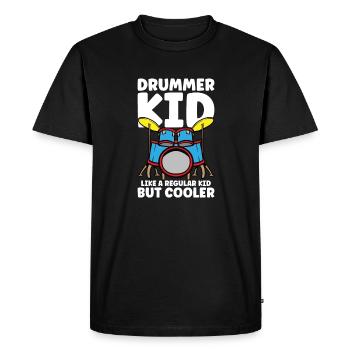 Drummer Drums Music Drum Set Drumming - Men's Premium Organic T-Shirt - black - Front - Nico (187cm)