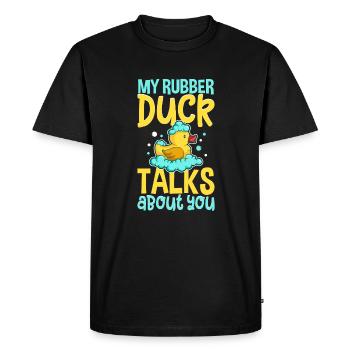 Canards en caoutchouc Canard Duck Lovers Salle de bain - T-shirt Premium bio Homme - noir - Devant - Nico (187cm)