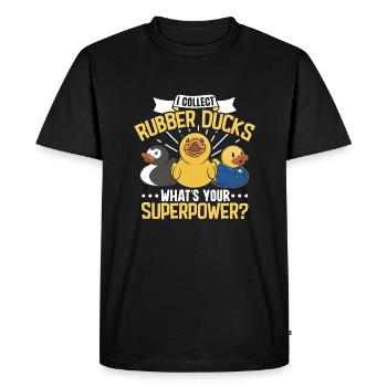 Canards en caoutchouc Canard Duck Lovers Salle de bain - T-shirt Premium bio Homme - noir - Devant - Nico (187cm)