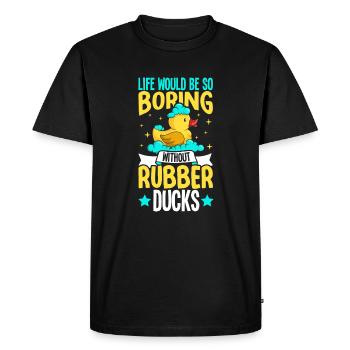Rubber Ducks Duck Duck Lovers Bathroom - Men's Premium Organic T-Shirt - black - Front - Nico (187cm)