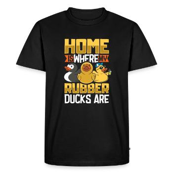 Canards en caoutchouc Canard Duck Lovers Salle de bain - T-shirt Premium bio Homme - noir - Devant - Nico (187cm)