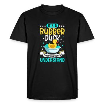Canards en caoutchouc Canard Duck Lovers Salle de bain - T-shirt Premium bio Homme - noir - Devant - Nico (187cm)
