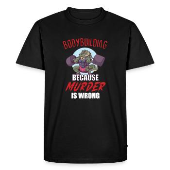 Bodybuilding Powerlifting Weightlifting Fitness - Men's Premium Organic T-Shirt - black - Front - Nico (187cm)