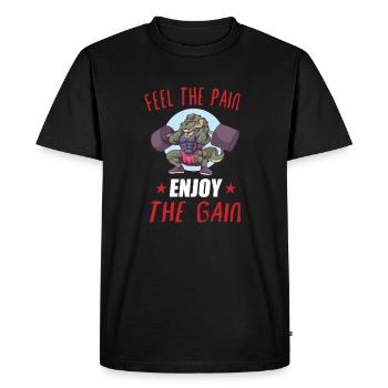 Bodybuilding Powerlifting Weightlifting Fitness - Men's Premium Organic T-Shirt - black - Front - Nico (187cm)