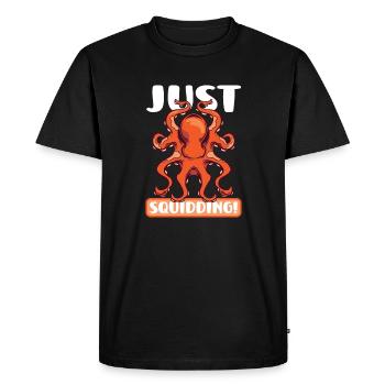 Amoureux des calmars Poulpe Drôle - T-shirt Premium bio Homme - noir - Devant - Nico (187cm)