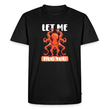 Amoureux des calmars Poulpe Drôle - T-shirt Premium bio Homme - noir - Devant - Nico (187cm)