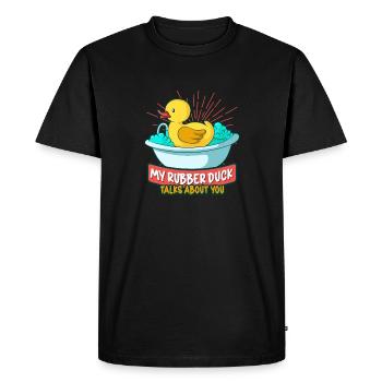 Canards en caoutchouc Canard Duck Lovers Salle de bain - T-shirt Premium bio Homme - noir - Devant - Nico (187cm)