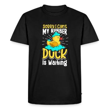 Canards en caoutchouc Canard Duck Lovers Salle de bain - T-shirt Premium bio Homme - noir - Devant - Nico (187cm)