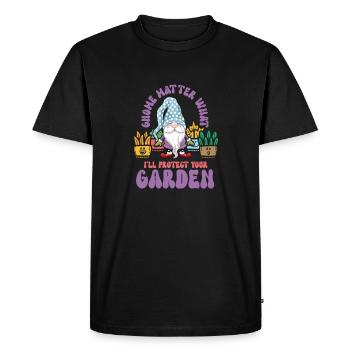 Garden Gnomes Gnome Lover Funny Gnome Gardening - Men's Premium Organic T-Shirt - black - Front - Nico (187cm)