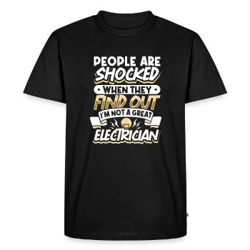 Electrician Electrical Engineer Lineman Electrical - Men's Premium Organic T-Shirt - black - Front - Nico (187cm)