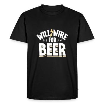 Electrician Electrical Engineer Lineman Electrical - Men's Premium Organic T-Shirt - black - Front - Nico (187cm)
