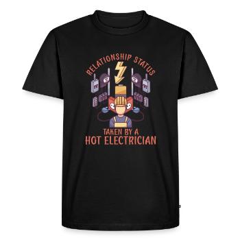 Électricien Ingénieur électricien monteur de lignes Électricien - T-shirt Premium bio Homme - noir - Devant - Nico (187cm)