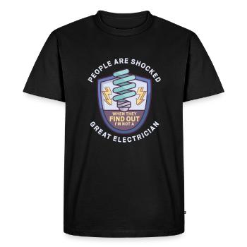 Electrician Electrical Engineer Lineman Electrical - Men's Premium Organic T-Shirt - black - Front - Nico (187cm)