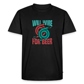 Electrician Electrical Engineer Lineman Electrical - Men's Premium Organic T-Shirt - black - Front - Nico (187cm)