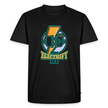 Électricien Ingénieur électricien monteur de lignes Électricien - T-shirt Premium bio Homme - noir - Devant - Nico (187cm)