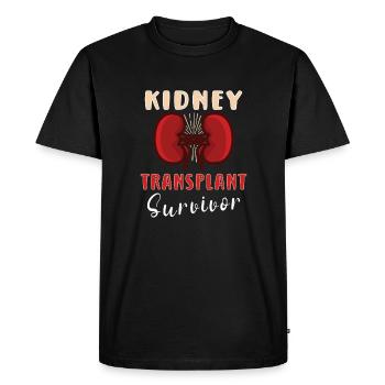 Transplantation rénale Maladie rénale du donneur - T-shirt Premium bio Homme - noir - Devant - Nico (187cm)