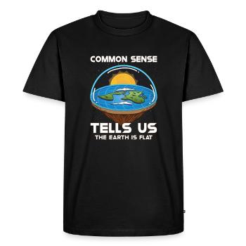 Théorie de la Terre plate Terre plate Armée de la Terre plate Terre - T-shirt Premium bio Homme - noir - Devant - Nico (187cm)