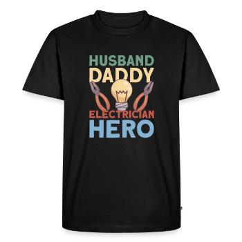 Electrician Electrical Engineer Lineman Electrical - Men's Premium Organic T-Shirt - black - Front - Nico (187cm)