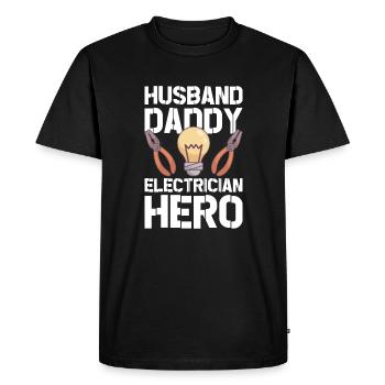 Electrician Electrical Engineer Lineman Electrical - Men's Premium Organic T-Shirt - black - Front - Nico (187cm)
