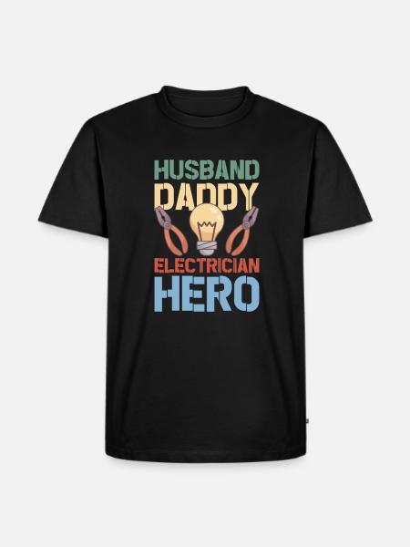 Electrician Electrical Engineer Lineman Electrical - Men's Premium Organic T-Shirt - black