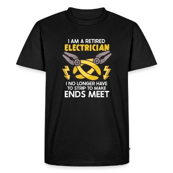 Électricien Ingénieur électricien monteur de lignes Électricien - T-shirt Premium bio Homme - noir - Devant - Nico (187cm)