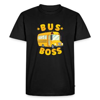 Le chauffeur d’autobus scolaire est gentil avec le chauffeur d’autobus scolaire - T-shirt Premium bio Homme - noir - Devant - Nico (187cm)