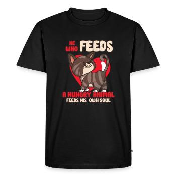 Sauvetage des chats SAUVETAGE DES DROITS DES ANIMAUX Adoption de chats - T-shirt Premium bio Homme - noir - Devant - Nico (187cm)