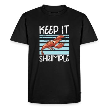 Crevettes Fruits de mer Nourriture préférée - T-shirt Premium bio Homme - noir - Devant - Nico (187cm)