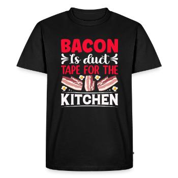 Amateurs de bacon Drôle de bacon Célèbre nourriture Keto - T-shirt Premium bio Homme - noir - Devant - Nico (187cm)