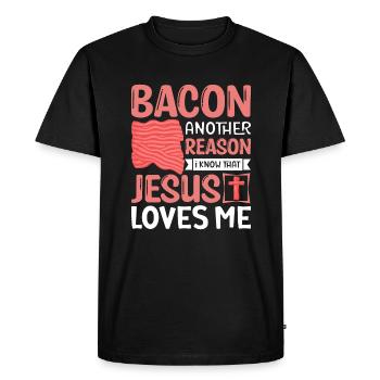 Amateurs de bacon Drôle de bacon Célèbre nourriture Keto - T-shirt Premium bio Homme - noir - Devant - Nico (187cm)